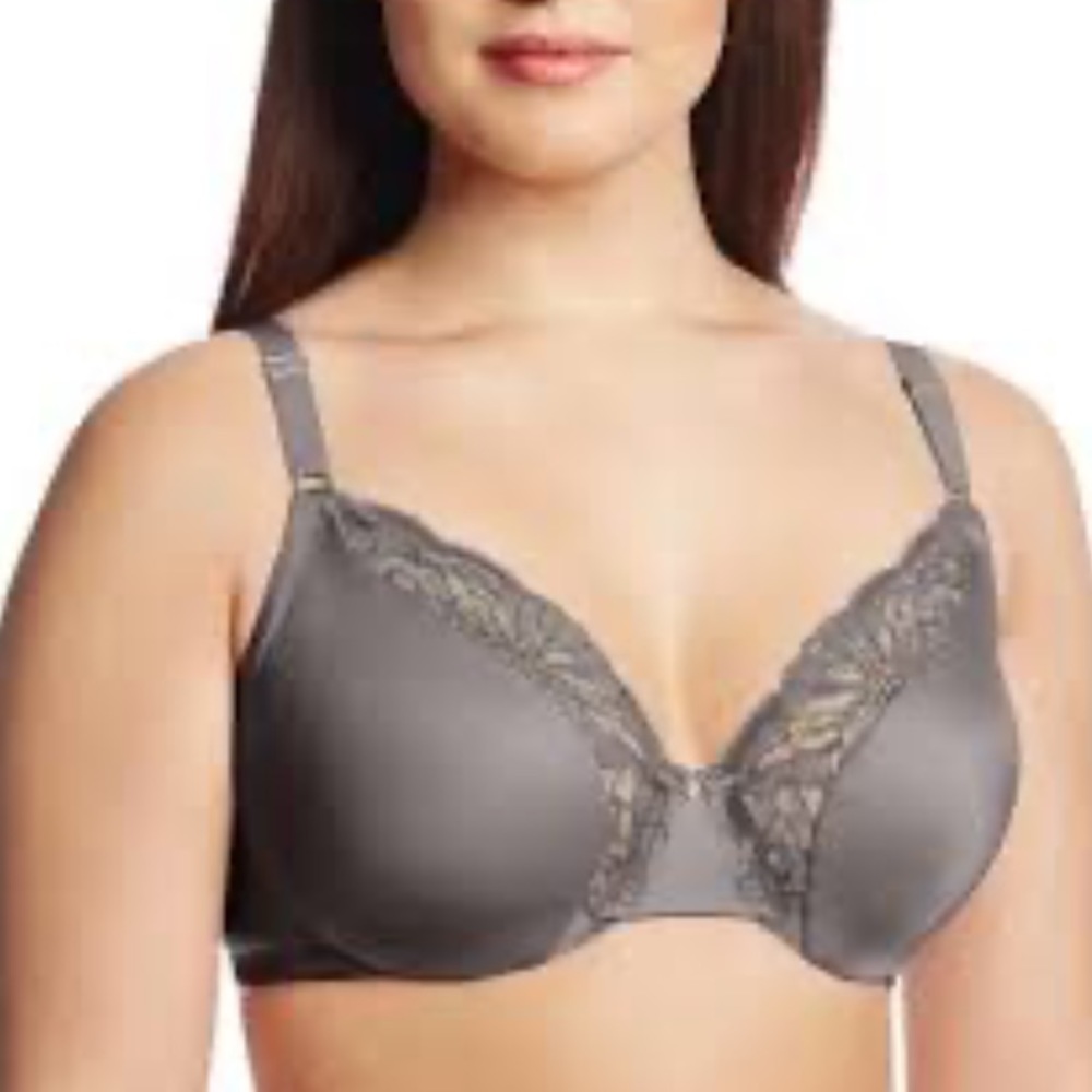 LILYETTE Grey Minimizer Plus Size Elegant Lift Smooth Underwire Bra 0826